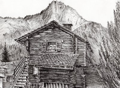 View from B&B Zinal Switzerland, 2011 by Vincent Alexander Booth